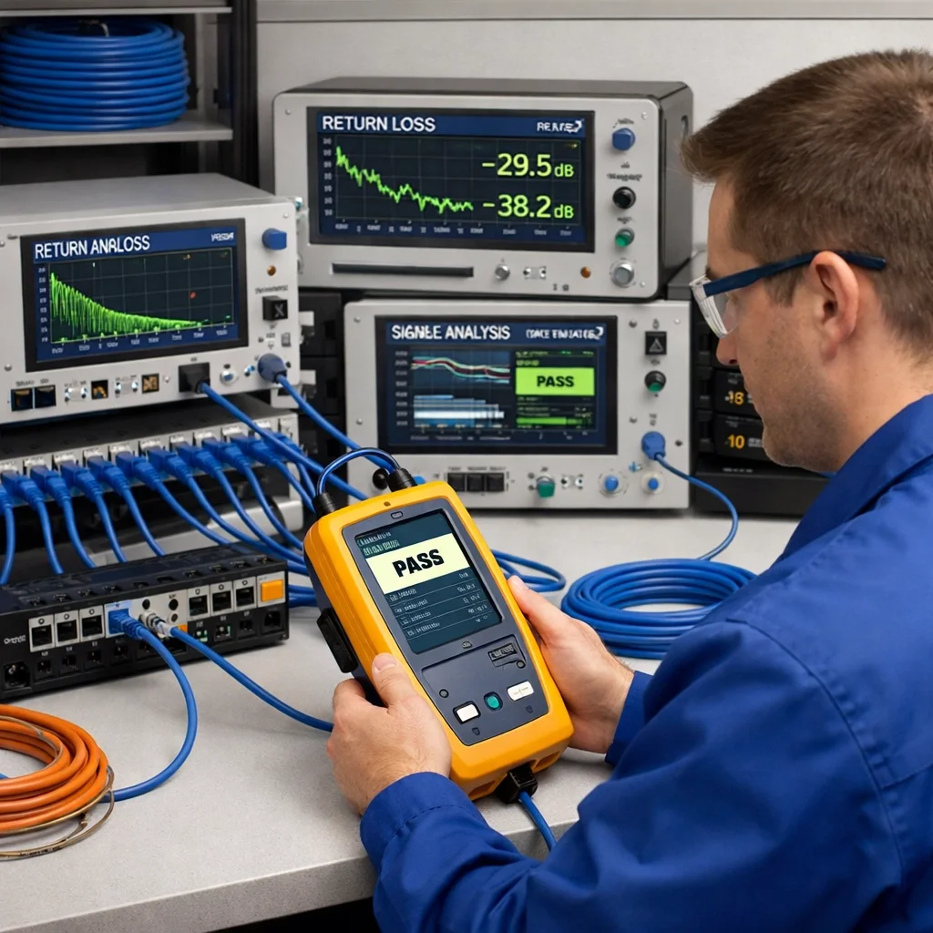 Cable quality testing lab and verification equipment